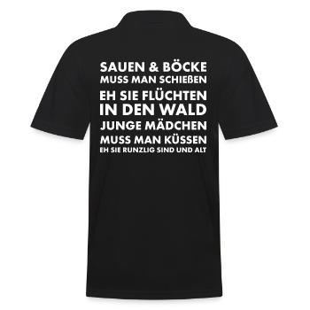 Jäger und Schürzenjäger Design mit lustigem Spruch - Männer Poloshirt - Schwarz - Hinten - Kai (181cm)