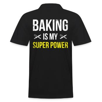 Baking is my superpower for bakers or baking - Men's Polo Shirt - black - Back - Kai (181cm)