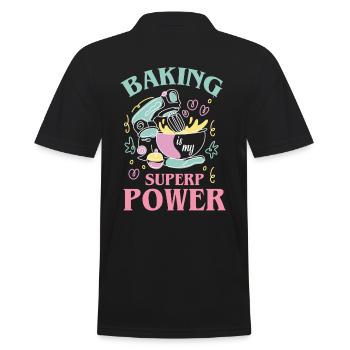 La cuisson est mon superpouvoir pour les boulangers ou la pâtisserie - Polo Homme - noir - Dos - Kai (181cm)
