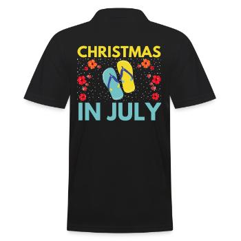 Christmas in July design for Christians and beach - Men's Polo Shirt - black - Back - Kai (181cm)
