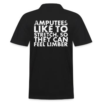 Les amputés aiment s’étirer. Pour que vous puissiez - Polo Homme - noir - Dos - Kai (181cm)