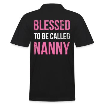 Blessed, Nanny For Grandmother Grandma Called To - Men's Polo Shirt - black - Back - Kai (181cm)