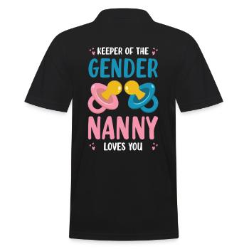 Keep The Gender, Nanny Loves You For - Men's Polo Shirt - black - Back - Kai (181cm)