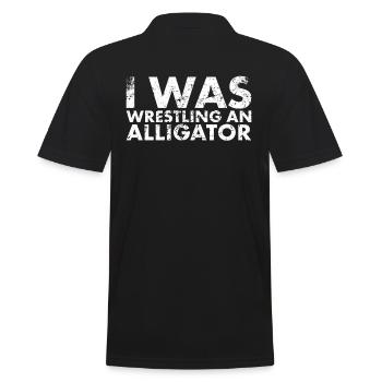 Ich Habe Mit Einem Alligator Für Einen Amputierten - Männer Poloshirt - Schwarz - Hinten - Kai (181cm)
