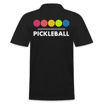 Pickleball Design Für Pickleball Player Oder - Männer Poloshirt - Schwarz - Hinten - Kai (181cm)