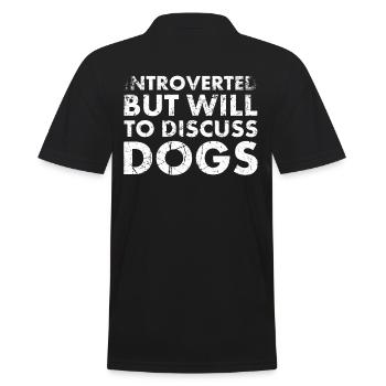 Introvertiert, Aber Wille, Hunde Für - Männer Poloshirt - Schwarz - Hinten - Kai (181cm)