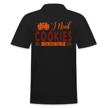 I Need Cookies, I Can You Go to Baker Or - Men's Polo Shirt - black - Back - Kai (181cm)