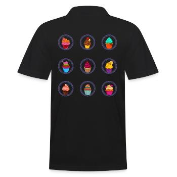 Cupcakes For Bakers Or Baking Fans - Men's Polo Shirt - black - Back - Kai (181cm)