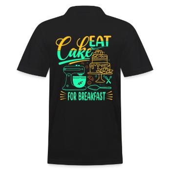 Mangez des gâteaux pour le petit-déjeuner pour les boulangers ou - Polo Homme - noir - Dos - Kai (181cm)