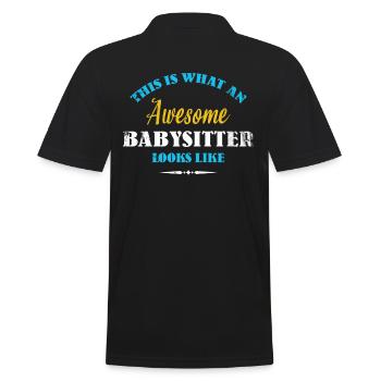 This is what a great babysitter looks like - Men's Polo Shirt - black - Back - Kai (181cm)