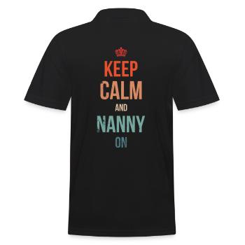 Keep Calm And Nanny On Für Großmutter Oma - Männer Poloshirt - Schwarz - Hinten - Kai (181cm)
