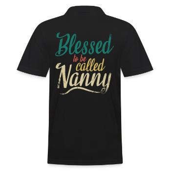 Gesegnet, Nanny Für Großmutter Oma Genannt Zu - Männer Poloshirt - Schwarz - Hinten - Kai (181cm)