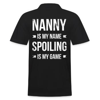 Nanny Ist Mein Name, Für Das Verderben Ist Mein - Männer Poloshirt - Schwarz - Hinten - Kai (181cm)