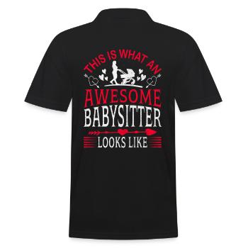 This is what a great babysitter looks like - Men's Polo Shirt - black - Back - Kai (181cm)
