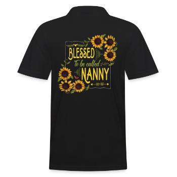 Gesegnet, Nanny Für Großmutter Oma Genannt Zu - Männer Poloshirt - Schwarz - Hinten - Kai (181cm)