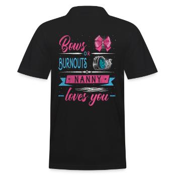 Grinding Or Burnouts Nanny Loves You For - Men's Polo Shirt - black - Back - Kai (181cm)