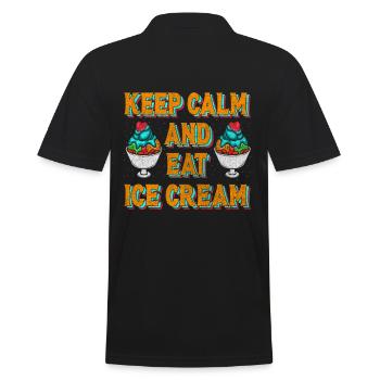 Restez calme et mangez de la crème glacée pour les amateurs de bonbons surgelés - Polo Homme - noir - Dos - Kai (181cm)