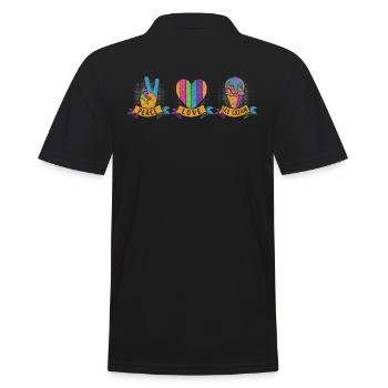 Crème glacée Peace Love pour les fans de bonbons surgelés - Polo Homme - noir - Dos - Kai (181cm)