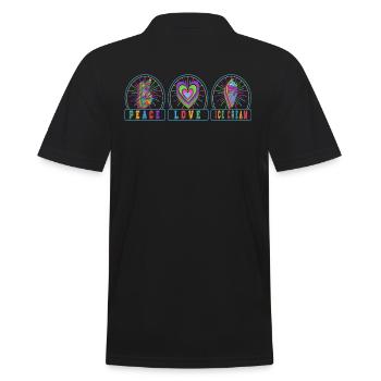 Friedensliebes-eiscreme Für Gefrorenen Süßen Fan - Männer Poloshirt - Schwarz - Hinten - Kai (181cm)