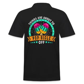 Things are on the verge of pop-sicle-off - Men's Polo Shirt - black - Back - Kai (181cm)