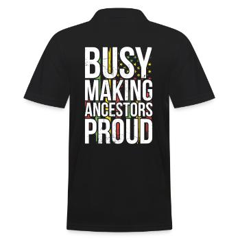 Employed, Ancestors Proud of The African - Men's Polo Shirt - black - Back - Kai (181cm)