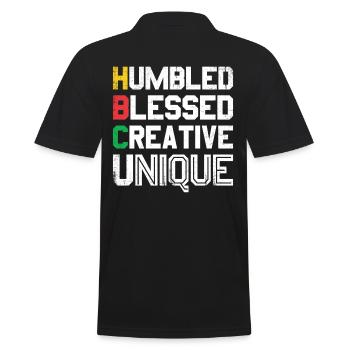 Humbled Blessed Creative Unique For Pride African - Men's Polo Shirt - black - Back - Kai (181cm)