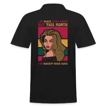 Ich Bin Jeden Monat Schwarz, Aber Diesen Monat Bin - Männer Poloshirt - Schwarz - Hinten - Kai (181cm)