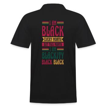 Ich Bin Jeden Monat Schwarz, Aber Diesen Monat Bin - Männer Poloshirt - Schwarz - Hinten - Kai (181cm)