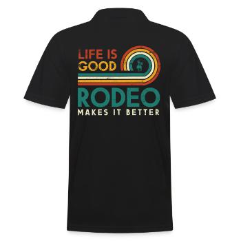 Das Leben Ist Gut Rodeo Macht Es Besser Design Für - Männer Poloshirt - Schwarz - Hinten - Kai (181cm)