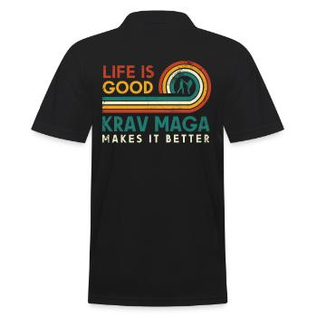La vie est bonne Krav Maga le rend meilleur - Polo Homme - noir - Dos - Kai (181cm)
