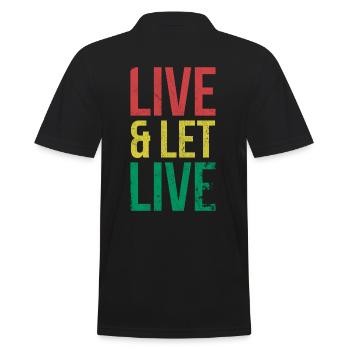 Live & Let Live for the Pride of African Americans - Men's Polo Shirt - black - Back - Kai (181cm)