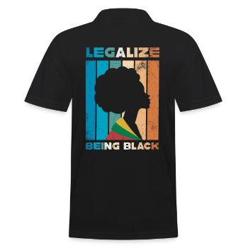 Legalize it to be black, retro for - Men's Polo Shirt - black - Back - Kai (181cm)