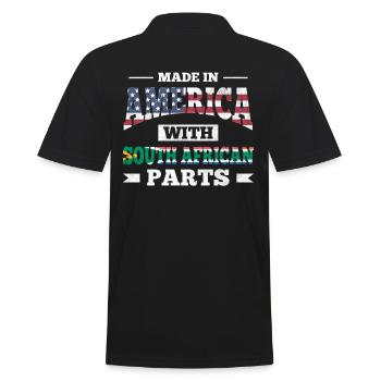 Made In America Mit Südafrikanischen Teilen Für - Männer Poloshirt - Schwarz - Hinten - Kai (181cm)