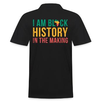 Ich Bin Schwarze Geschichte Im Entstehen Für Den - Männer Poloshirt - Schwarz - Hinten - Kai (181cm)