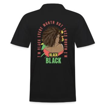Ich Bin Jeden Monat Schwarz, Aber Diesen Monat Bin - Männer Poloshirt - Schwarz - Hinten - Kai (181cm)