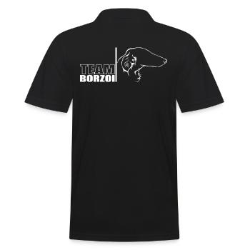 TEAM Borzoi Hunde Hund Barsoi Wilsigns - Männer Poloshirt - Schwarz - Hinten - Kai (181cm)
