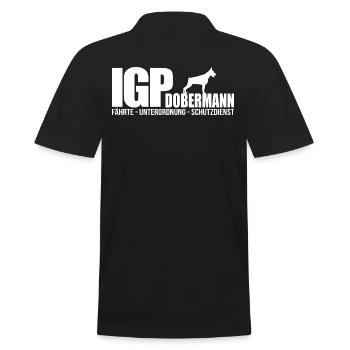 IGP DOBERMANN Wilsigns Hundesport Hunde Geschenk - Männer Poloshirt - Schwarz - Hinten - Kai (181cm)
