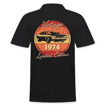Vintage 1974, Limited edition - Männer Poloshirt - Schwarz - Hinten - Kai (181cm)
