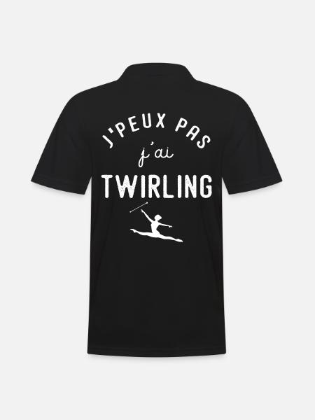 J'peux pas j'ai twirling humour femme twirling - Polo Homme - noir