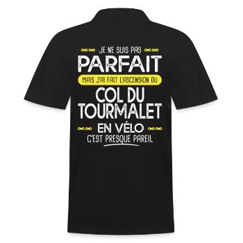 pas parfait ascension Tourmalet en vélo cyclisme - Polo Homme - noir - Dos - Kai (181cm)