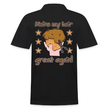 Lockdown Frisur - Make my hair great again - Männer Poloshirt - Schwarz - Hinten - Kai (181cm)