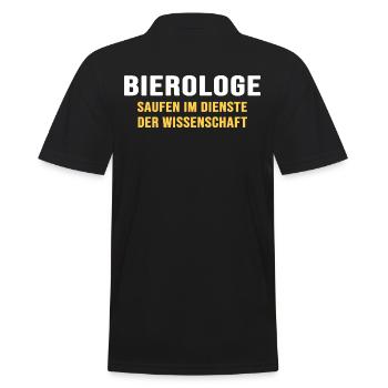 bier biergarten bierologe trinkspruch - Männer Poloshirt - Schwarz - Hinten - Kai (181cm)