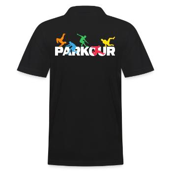 parkour jumping traceur jump parkour est coloré - Polo Homme - noir - Dos - Kai (181cm)