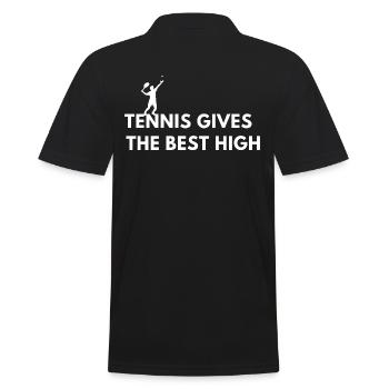 Tennis bietet die beste Abfahrt. Tennis ist eine Sucht - Männer Poloshirt - Schwarz - Hinten - Kai (181cm)