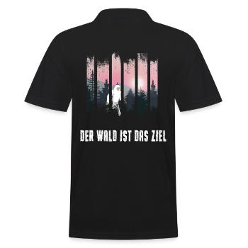 waldbaden naturerlebnis yeti im black forest - Männer Poloshirt - Schwarz - Hinten - Kai (181cm)