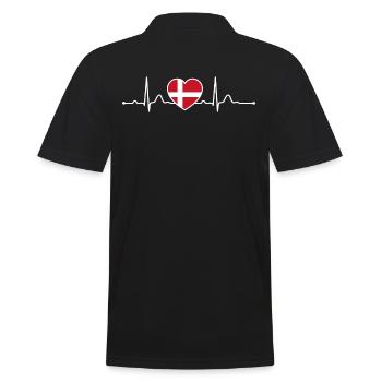 Denmark Heart Heartline Holiday - Men's Polo Shirt - black - Back - Kai (181cm)