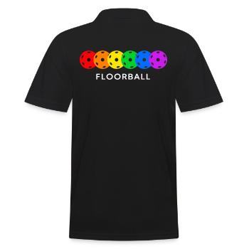 floorball player floorball floorball is colorful - Men's Polo Shirt - black - Back - Kai (181cm)