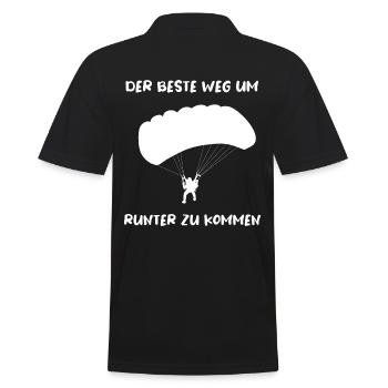 Der Beste Weg Um Runter Zu Kommen Paragleiter - Männer Poloshirt - Schwarz - Hinten - Kai (181cm)