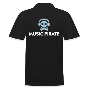 Music Pirate - Men's Polo Shirt - black - Back - Kai (181cm)