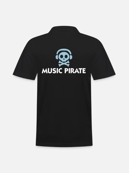 Music Pirate - Men's Polo Shirt - black